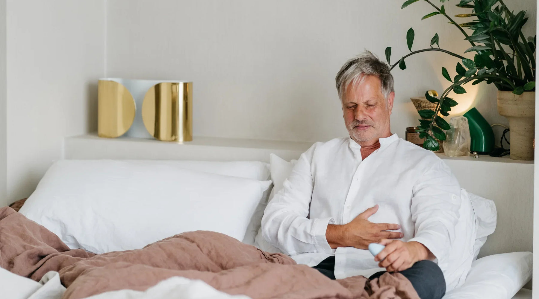 man doing breathwork